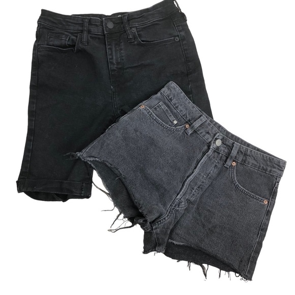 &Denim Universal Thread Bundle 2Pr Black High Waist Vintage Shorts Bermuda Short - Picture 1 of 9